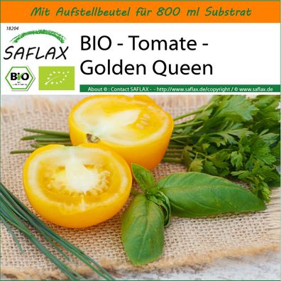 SAFLAX Garden in the Bag - BIO - Tomate - Golden Queen - Solanum - 15 Samen