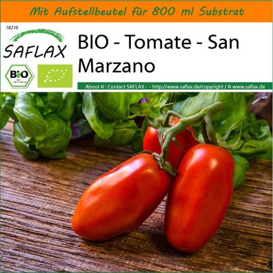 SAFLAX Garden in the Bag - BIO - Tomate - San Marzano - Solanum - 15 Samen