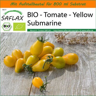 SAFLAX Garden in the Bag - BIO - Tomate - Yellow Submarine - Solanum - 10 Samen