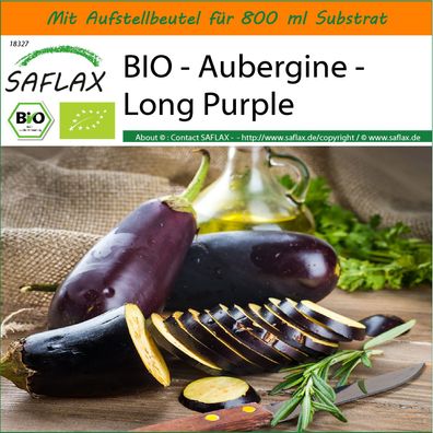 SAFLAX Garden in the Bag - BIO - Aubergine - Long Purple - Solanum - 20 Samen
