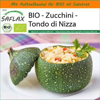 SAFLAX Garden in the Bag - BIO - Zucchini - Tondo di Nizza - Cucurbita - 5 Samen