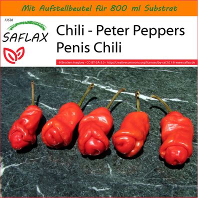 SAFLAX Garden in the Bag - Chili - Peter Peppers Penis Chili - Capsicum - 10 Samen