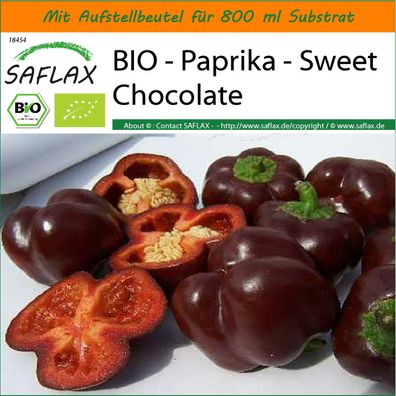 SAFLAX Garden in the Bag - BIO - Paprika - Sweet Chocolate - Capsicum - 10 Samen