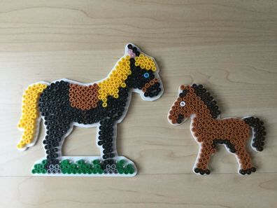 Stiftplatte Pferd + Pony, f. Hama Bügelperlen midi, Perlen Tier Bauernhof Hund Katze