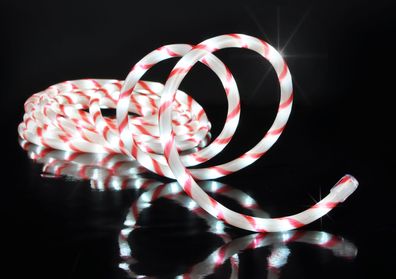LED Lichtschlauch Zuckerstange - Länge: 6 Meter - Deko Weihnachten Außen