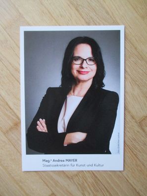 Österreich Staatssekretärin Mag. Andrea Mayer - handsigniertes Autogramm!!