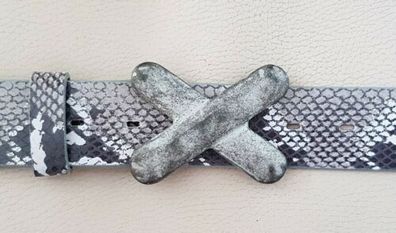 Umjubelt "Cross steel" grau matt Gürtelschnalle Schließe Buckle 7x5,5cm