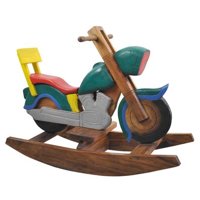 Schaukelmotorrad aus Holz Chopper Motorrad Schaukelpferd Kinderwippe Kinderbike