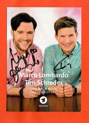 Tim Schreder u. Marco Lombardo ( Fernsehmoderatoren ) - persönlich signiert
