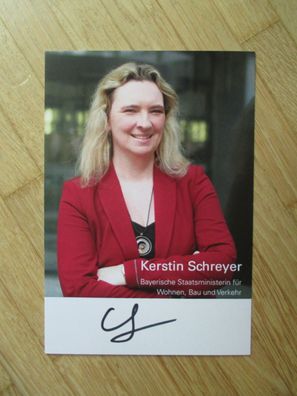 Bayern CSU Staatsministerin Kerstin Schreyer - handsigniertes Autogramm!