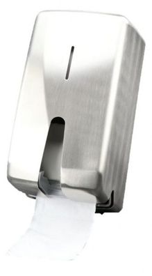 Toilettenpapierspender Design FUTURA, robust Edelstahl gebürstet, Kapazität: 2 Standa