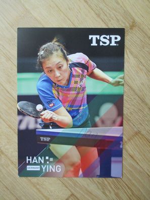 Tischtennis Star Han Ying - handsigniertes Autogramm!!
