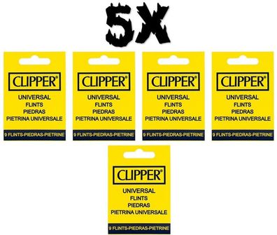 Clipper Feuerstein Universal 9 Flints Feuersteine Feuerzeuge Lighter 5X Blister