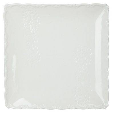Quadratischer Teller in weiß, mit Weihnachtsdruck, 26 x 26 cm