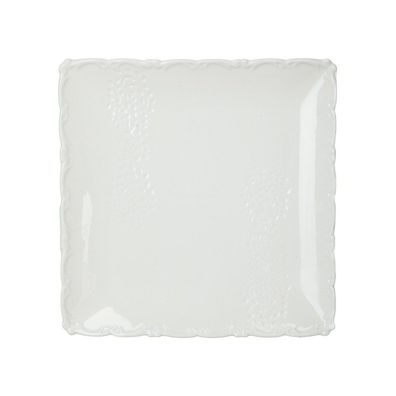 Quadratischer Teller in weiß mit Weihnachtsdruck, 18 x 18 cm