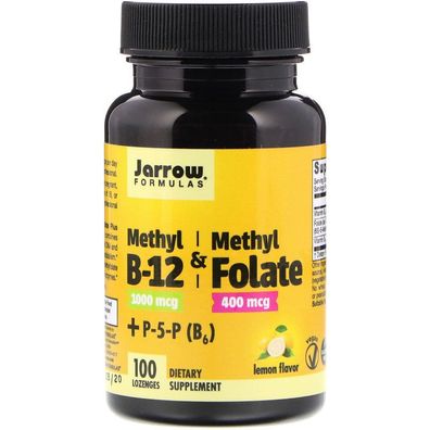 Jarrow, Methyl B-12 & Methylfolat - Zitronengeschmack (100 Tabletten)