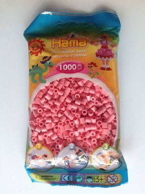 1000 HAMA Bügelperlen midi, Farbe Rosa Hellrot Nr. 06, Perlen für Stiftplatten, rot