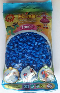 1000 HAMA Bügelperlen midi, Farbe Blau Nr. 09, Perlen für Stiftplatten,