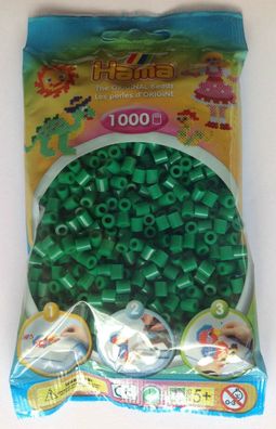 1000 HAMA Bügelperlen midi, Farbe Grün Nr. 10, Perlen für Stiftplatten, Gras Frosch