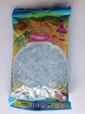 1000 HAMA Bügelperlen midi, Farbe Transparent - Weiß Nr. 19, Perlen für Stiftplatten