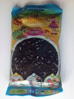 1000 HAMA Bügelperlen midi, Farbe Schwarz Nr. 18, Perlen für Stiftplatten,