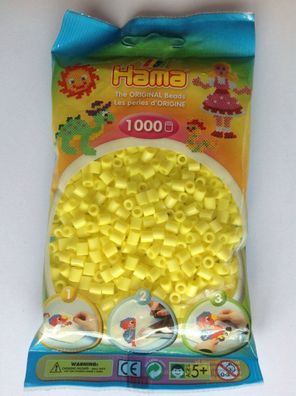 1000 HAMA Bügelperlen midi, Pastell - Gelb Nr. 43, f. Stiftplatten, Perlen 5mm