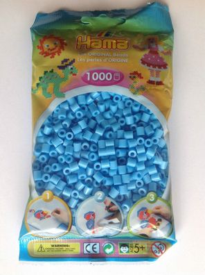 1000 HAMA Bügelperlen midi, Pastell - Blau Nr. 46, f. Stiftplatten, Perlen 5mm