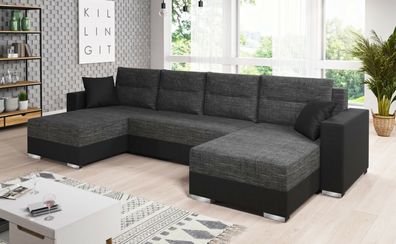 Couchgarnitur Sofa Sofagarnitur CLARA U mit Schlaffunktion Wohnlandschaft NEU
