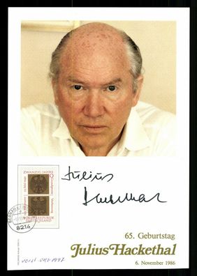 Julius Hackethal Autogrammkarte Original Signiert Arzt ## BC G 30980
