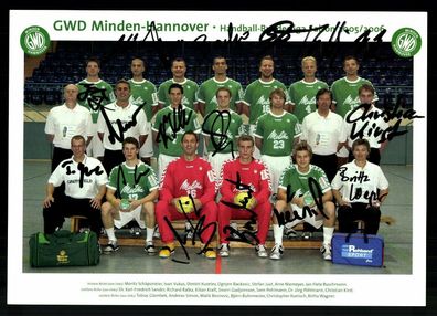 Mannschaftskarte GWD Minden 2005-06 17x Signiert Handball ## BC G 31058