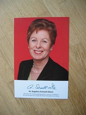 Nordrhein-Westfalen Ministerin SPD Dr Angelica Schwall-Düren handsigniertes Autogramm