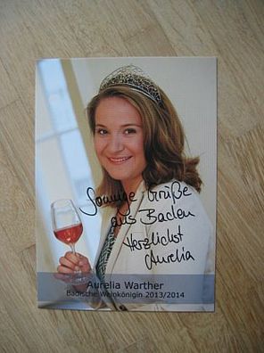Badische Weinkönigin 2013/2014 Aurelia Warther - handsigniertes Autogramm!!!