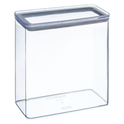 Transparenter rechteckiger Lebensmittelbehälter mit versiegeltem Deckel, 3 Liter