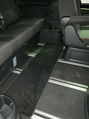 Textilfußmatte hinten 2. Reihe VW Transporter T5 T6 Satinschwarz Velour Fußmatte