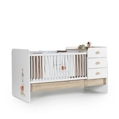 Multifunktionales Kombi-Babybett ELLA in Weiß Baby Kinder Bett NEU