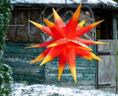 Außenstern XXL ROT GELB 3D Weihnachtsstern 100cm Adventsstern Leuchtstern Stern