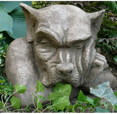 Fensterhocker Gargoyle wachsam 41x34cm Mauerwächter Steinfigur Vidroflor