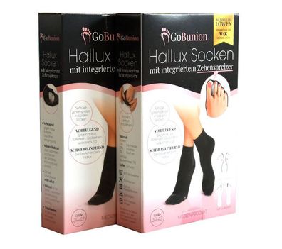 2 Paar Hallux-Socken GoBunion Softgel Gr. 39/42 Schwarz NEU