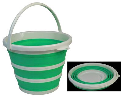 Faltbarer Putzeimer 10L Eimer Wassereimer-Haushaltseimer-Wischeimer-Silikon Grün