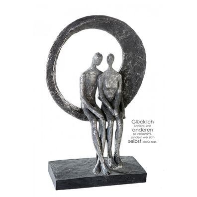 Casablanca Skulptur "Love Place" antik finish silber Dekofigur Figur 30x17,5 cm