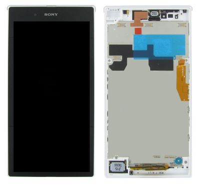 Original Sony Xperia Z Ultra XL39H Display LCD mit Gehäuse Rahmen Weiß NEU