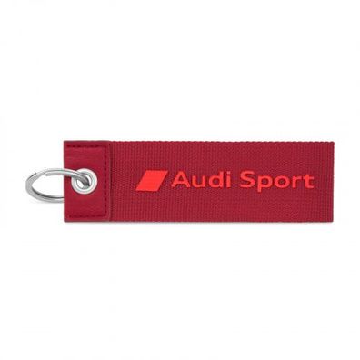 Original Audi Sport Schlüsselanhänger Logo Emblem Schlüsselband rot 3182000300