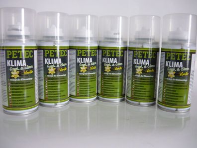 6 x Petec Klima Fresh & Clean Automatik Spray Vanille 150ml 71470