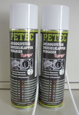 2x PETEC AGR Ventil Reiniger Drosselklappen- Ansaugsystem- Vergaserreiniger 500ml
