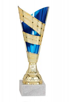 Pokal gold/ blau aus Kunststoff