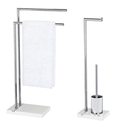 Handtuchhalter, WC-Garnitur und Toilettenpapier-Rollenhalter Noble White, WENKO