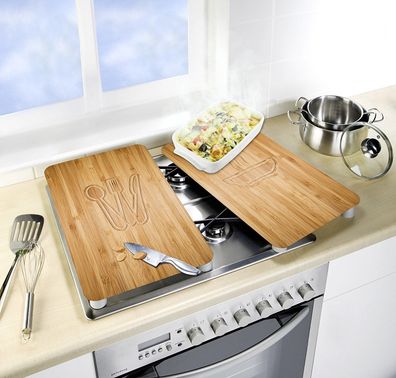 WENKO Glasschutzplatten für den Ofen, Herdabdeckplatte Universal Lunch 2 Stück