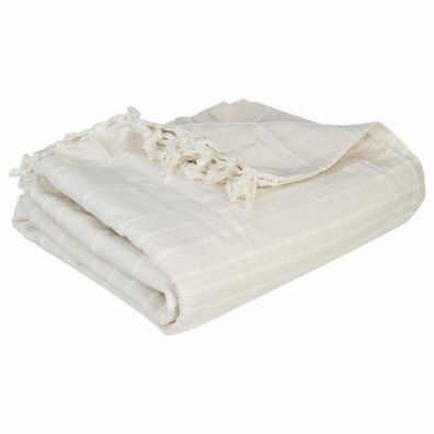 Elfenbein Baumwolle Tagesdecke geeignet für Bett Couch 230x250 cm
