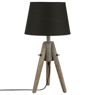 Tischleuchte MIRY Holzlampe - schwarz, H. 46 cm