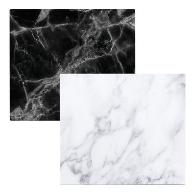 ZELLER, Herdblende-/ Abdeckplatte "Marmor", Glas, weiß, 56 x 50 x 1 cm